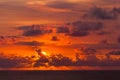 Colorful sunset from Uluwatu Temple, Bali, Indonesia. Royalty Free Stock Photo