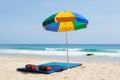 Colorful sunshade on the beach