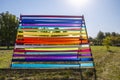 Colorful sunshade tent in Autumn festival