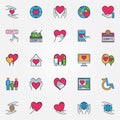 Colorful support and care icons Royalty Free Stock Photo