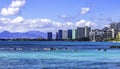 Colorful Surfers Hotels Waikiki Beach Honolulu Hawaii Royalty Free Stock Photo