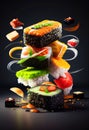 A Colorful Sushi Dish with Fresh Seafood and Vibrant Flavors.