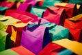 Colorful and Sustainable Reusable Festive Shopping Bags.AI Generated