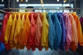 Colorful Sweatshirts Hanging on a Rack