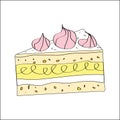 Illustration of delicious cake with cream