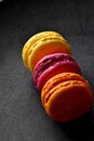 Colorful sweet cookies background with copy space. Royalty Free Stock Photo