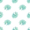 Colorful sweet delicious watercolor seamless pattern with meringue.
