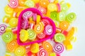 Colorful sweet jelly candies with heart shape Royalty Free Stock Photo