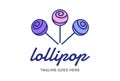 Colorful Sweet Lollipop Candy Stick Logo Design Vector Royalty Free Stock Photo