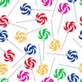 Colorful sweet lollipops seamless white pattern eps10