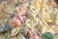 Sweet macaroni salad closeup Royalty Free Stock Photo