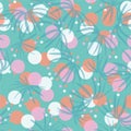 Colorful sweet pastel color with modern polka dots with tropical palm leaves in overlap layer technic ,Design for fashion, fabric