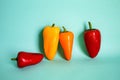 Colorful Sweet Pepper. Sweet Red Yellow And Orange Pepper Set Of Three Colored Vegetables Royalty Free Stock Photo