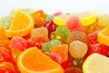 Colorful sweetmeats and jelly closeup