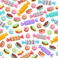 Colorful sweets icons background - vector illustration.