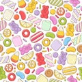 Colorful sweets pattern. Assorted candies. Royalty Free Stock Photo
