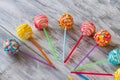 Colorful sweets on sticks. Royalty Free Stock Photo