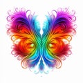 Colorful Swirl Butterfly Design With Floral Elements