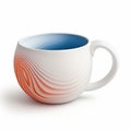 Colorful Swirl Coffee Cup On White Surface