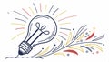 Colorful swirl idea Lightbulb with vibrant swirls, dynamic creativity and imaginative flow. Vector Design, Generative AI