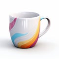 Colorful Swirl Mug Mockup With Vray Tracing Style Royalty Free Stock Photo