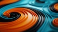 a colorful swirl of orange blue and black swirls