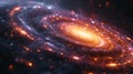 A colorful swirling galaxy of data points and numbers floats in outer space representing an individuals spending habits