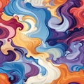 Colorful swirling pattern with fluid washes of color (tiled