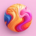 colorful swirls in a ball on a pink background Royalty Free Stock Photo