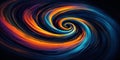 Colorful swirls on a black background