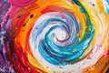 Colorful swirls of paint in the style of a cartoon, vibrant colors against a white background Royalty Free Stock Photo