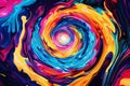 Colorful swirls of paint in the style of a cartoon, vibrant colors against a white background Royalty Free Stock Photo