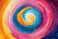 Colorful swirls of paint in the style of a cartoon, vibrant colors against a white background Royalty Free Stock Photo