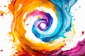 Colorful swirls of paint in the style of a cartoon, vibrant colors against a white background Royalty Free Stock Photo