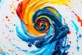 Colorful swirls of paint in the style of a cartoon, vibrant colors against a white background Royalty Free Stock Photo