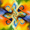 Colorful swirly fractal in bright intense colors Royalty Free Stock Photo