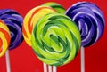 Colorful swirly lollipops