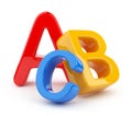 Colorful symbols of alphabet. 3D. Education