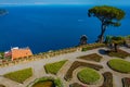 Colorful, symmetrical garden at Villa Rufolo in Ravello, Italy Royalty Free Stock Photo