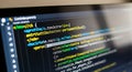 Colorful Syntax Highlighting on Monitor Royalty Free Stock Photo