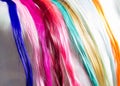 Colorful Synthetic Hair Strands Macro