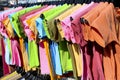Colorful T-shirts hanging Royalty Free Stock Photo