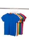 Colorful T-Shirts on White Royalty Free Stock Photo