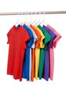 Colorful T-Shirts on White Royalty Free Stock Photo