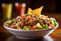 Colorful Taco Salad with Beef and Cheese