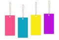 Colorful tag white background