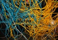 Colorful tangled computer wires