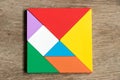 Colorful tangram puzzle in square shape