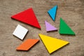 Colorful tangram puzzle wait to develop shape Royalty Free Stock Photo