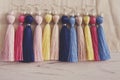 Colorful tassel earrings assortment Royalty Free Stock Photo